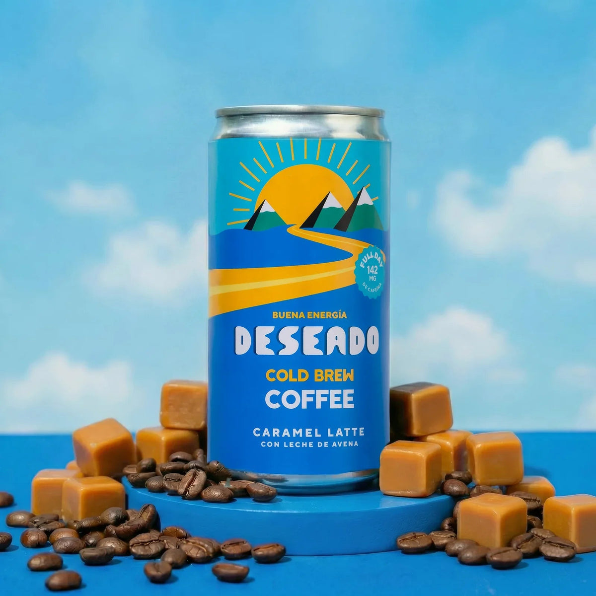 Lata de DESEADO Caramel Latte, cold brew con leche de avena